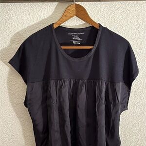 Majestic Filatures Baby Doll Mixed Material Flowy Tee Size M NWT
